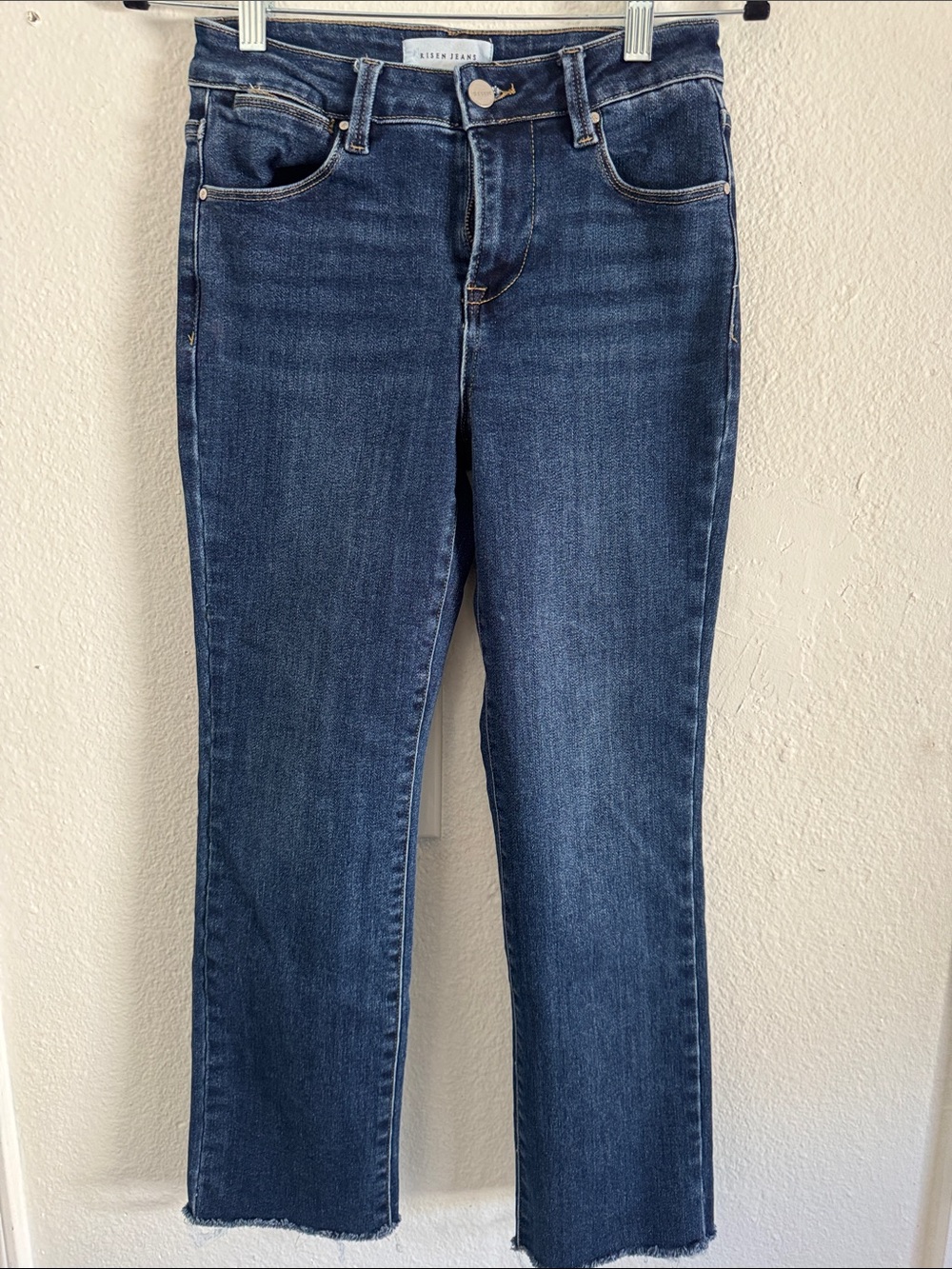 Straight Leg Women's Jeans in Dark Blue Denim
